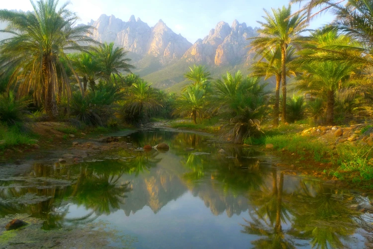 A view along the north coast showing the central mountains in the background.